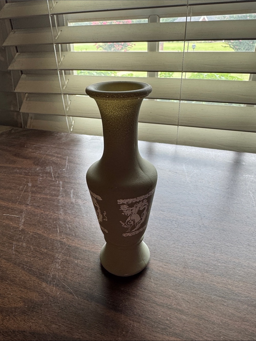 Avon Replica Wedgwood Jasperware Sage Green Bud Vase